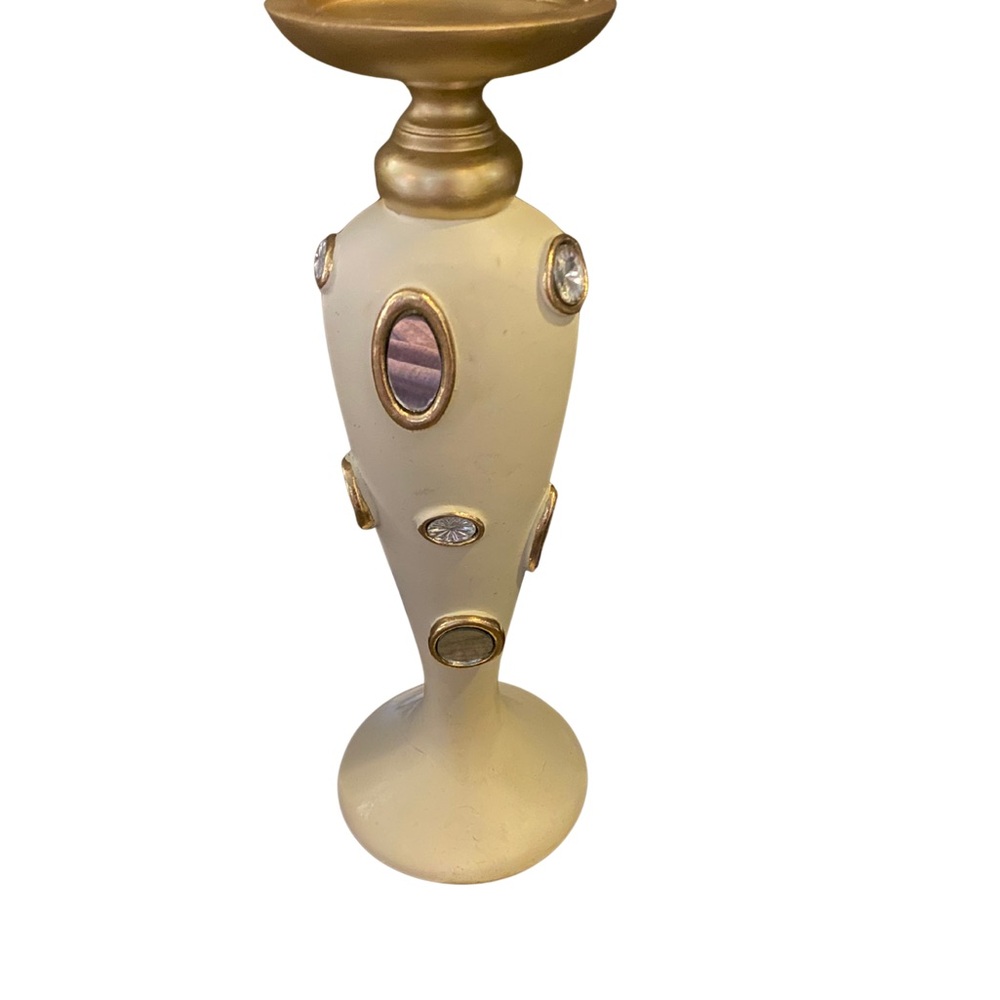 Elegant Gold and Cream Candle Holder